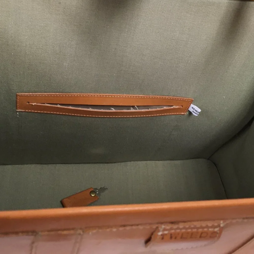 Tweeds belting leather briefcase doctors lawyer bag new Vintage